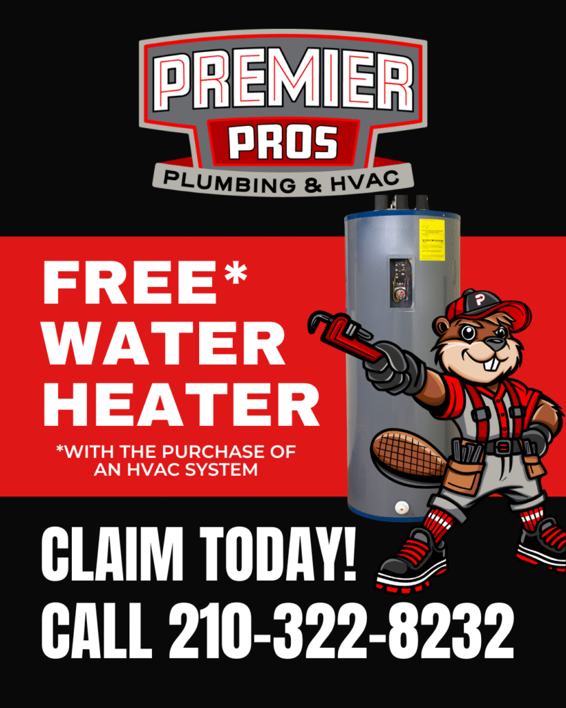 Limited-time offer in San Antonio! Get a FREE Water Heater when you buy a new HVAC system from Premier Pros. Boost home comfort & efficiency. Call us for details!